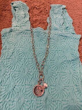 Long Origami Owl Gold Necklace with Locket and Beachy Charms